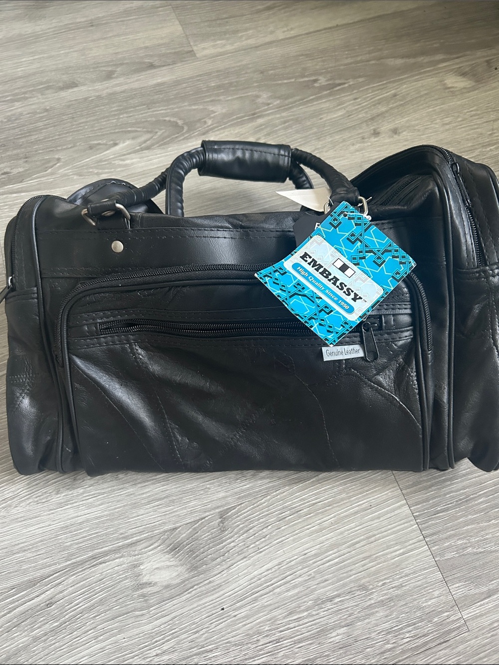 NWT Embassy Genuinely Leather 18” Tote Bag